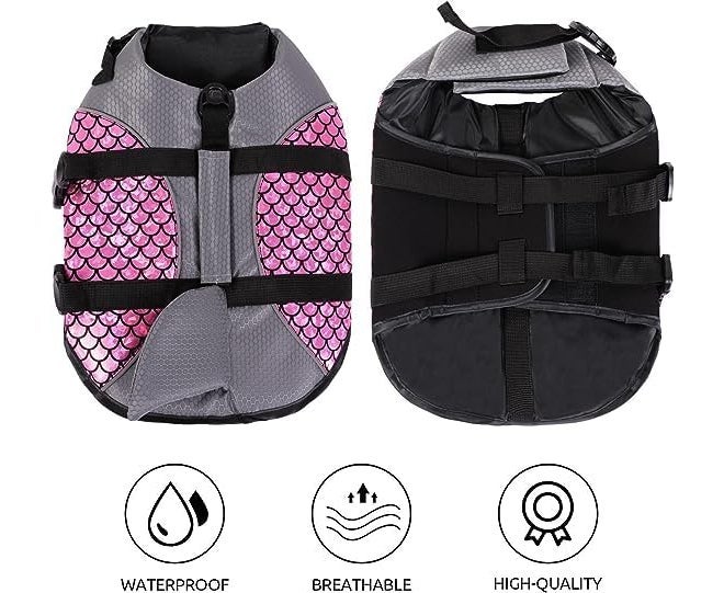Jolfay Professional Dog Swimming Clothes Pet Dog Life Jacket Small Medium and Large Dog Buoyancy Swimsuit Dog Swimsuit Rescue Clothing (M) - Image 2