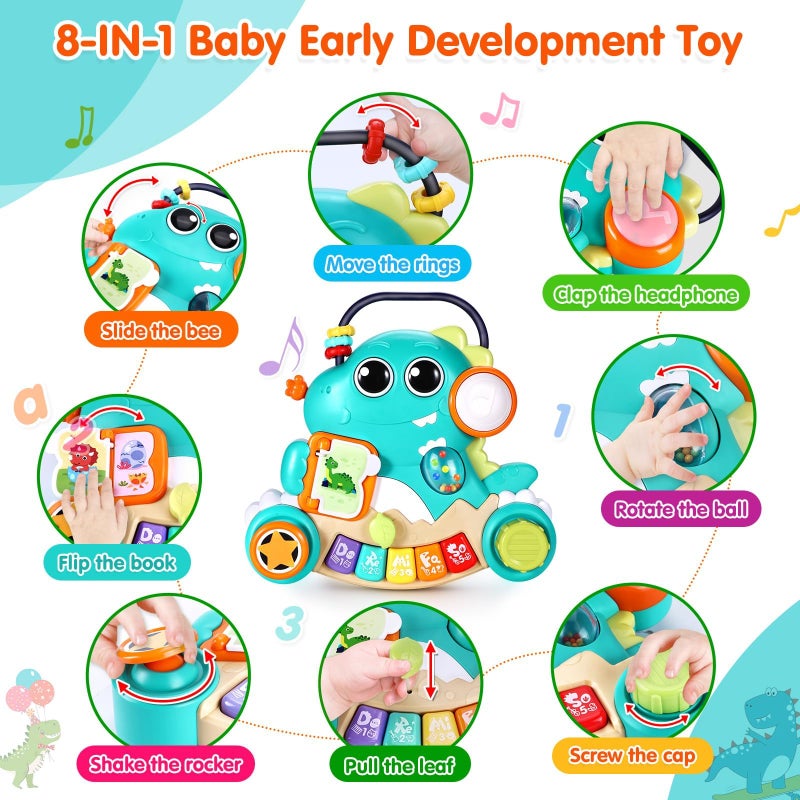 WITALENT Baby Toys 6-12 Months Dinosaur Piano Music Light Up Toys for 1 Year Old Boys Girls Infant Toys for 7 8 9 10 12 18 Months Interactive Piano Keyboard Toys Baby Christmas 1st Birthday Gifts - Image 3