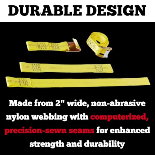 Roadmaster 2150 Single Universal Tie Down Strap | Compatible with Tires up to 30" Diameter & 11" Tread Width | 2" Wide Nylon Webbing | 5,000 Pound Capacity | Secures Vehicle to Tow Dolly - Image 4