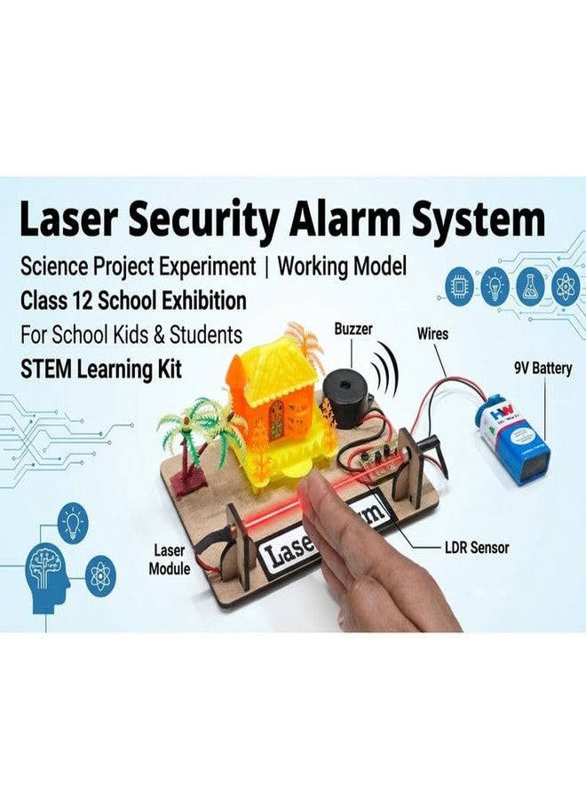 ESPtronics School Exhibition Science Project Working Model Laser Security Alarm System Experiment Ideas for Class 12 School Kids and Students STEM Learning Kit - Image 5