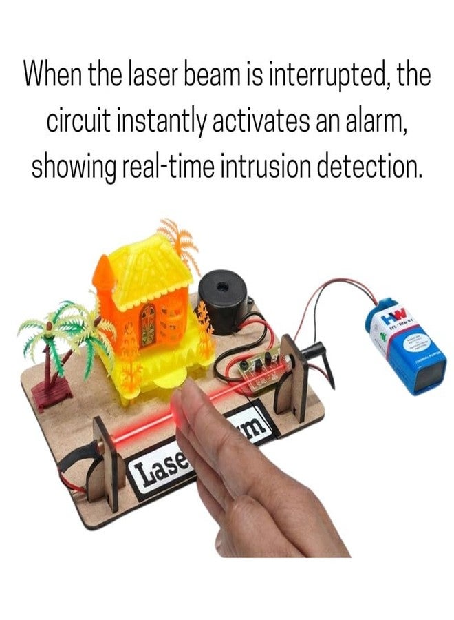 ESPtronics School Exhibition Science Project Working Model Laser Security Alarm System Experiment Ideas for Class 12 School Kids and Students STEM Learning Kit - Image 3