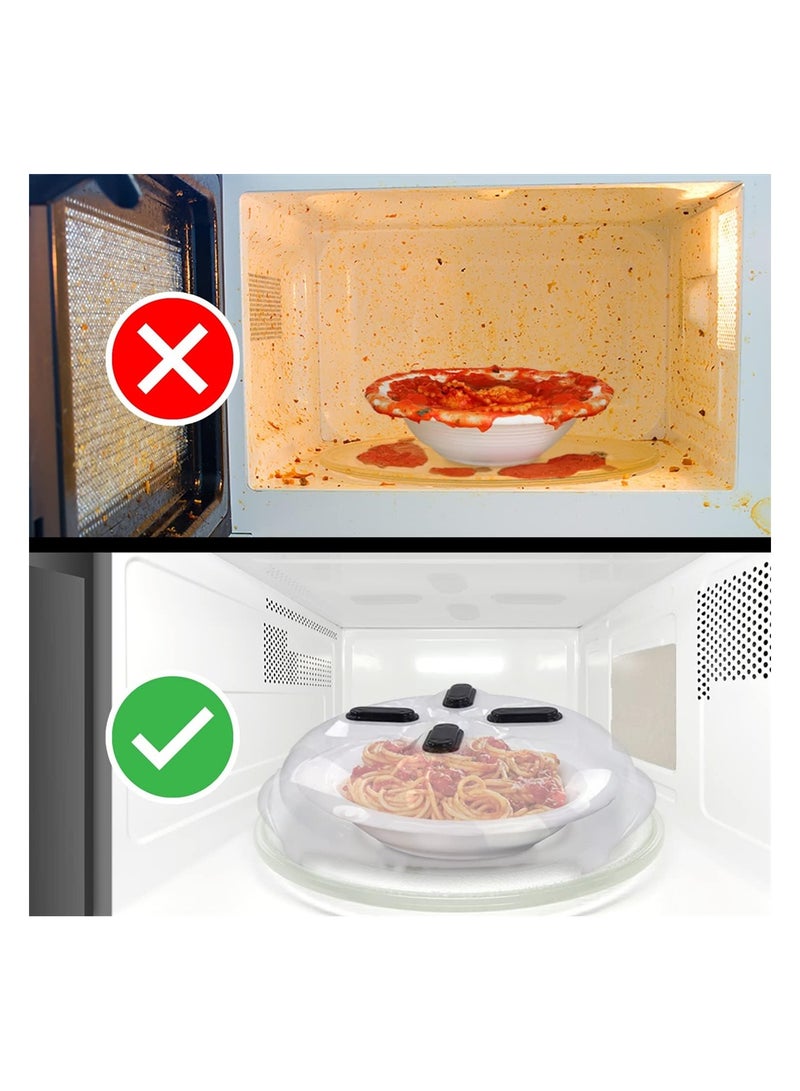 إكسفور Magnetic Microwave Cover for Food Microwave Splatter Cover Clear Plate Dish Covers for Microwave Oven Cooking Anti-Splatter Guard Lid with Steam Vents BPA Free - Image 3