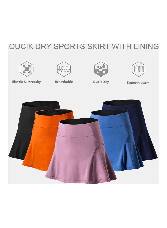 Nariele Women Sports High Waist Quick Dry Pocket Ruffles Lining Yoga Tennis Running Skirt M 20 x 5 12cm - Image 3
