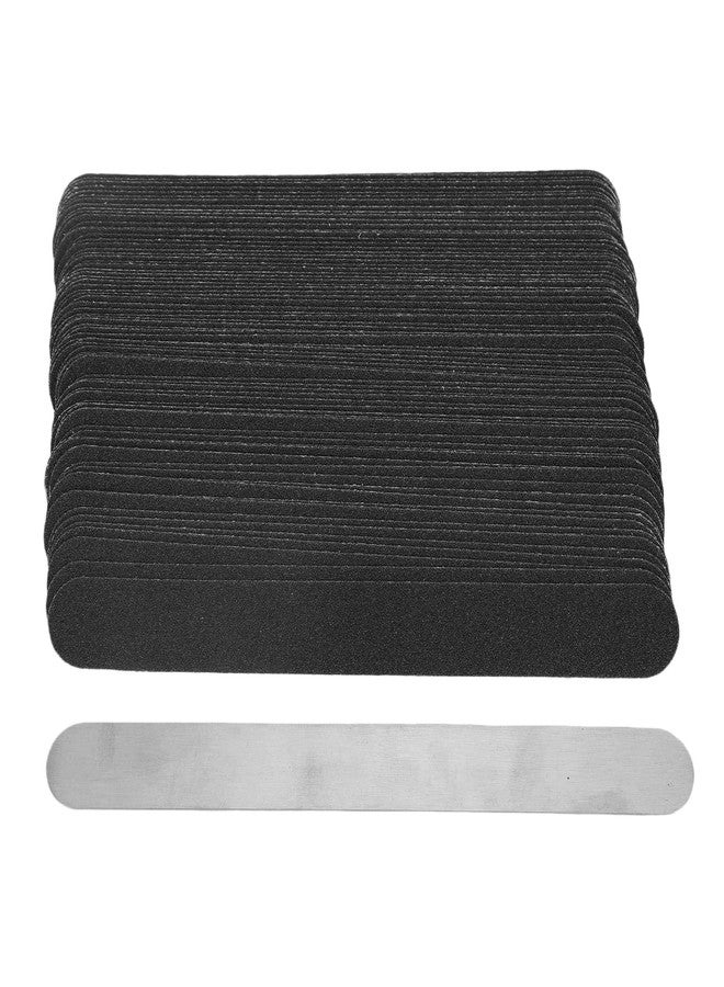 Ymiko 100 Pcs Nail File Strip, Replacement Nail File Strip Kit with Reusable Stainless Steel Nail File Base Plate Nail Repair Supplies Stainless Steel Nail File Kit with Easy Peel Cushioned Abrasive Strips - Image 1
