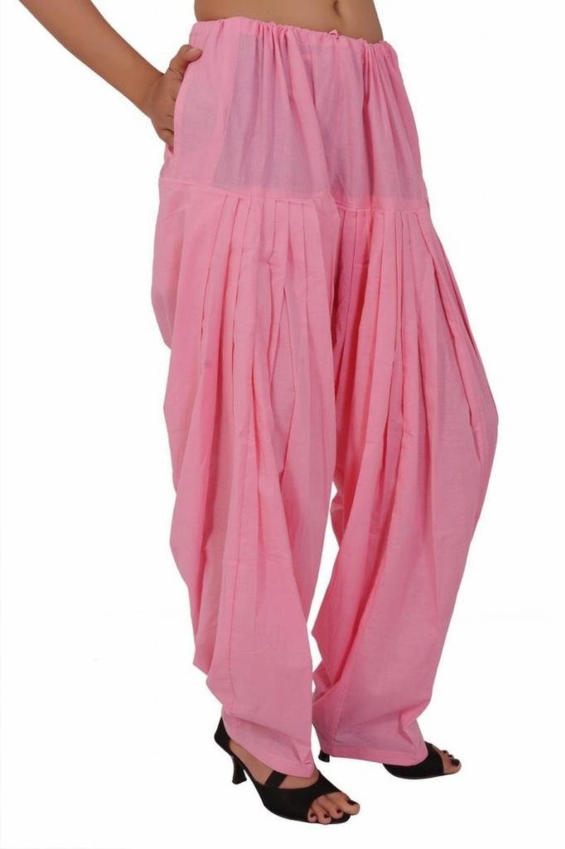 Bottom Line Bottomline Women Cotton Solid Baby Pink Full Patiala Salwar Dupatta Set Free Size - Image 2