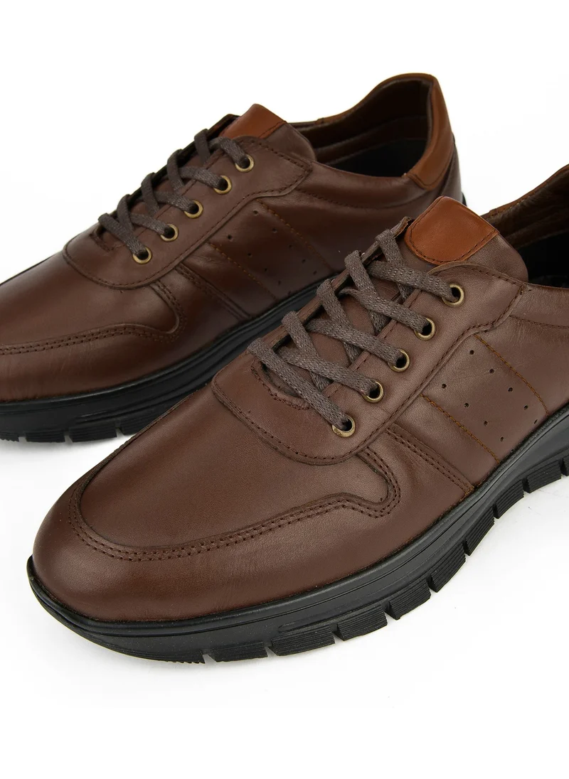 زيا Men's Leather Sneaker 133423Z67 Brown