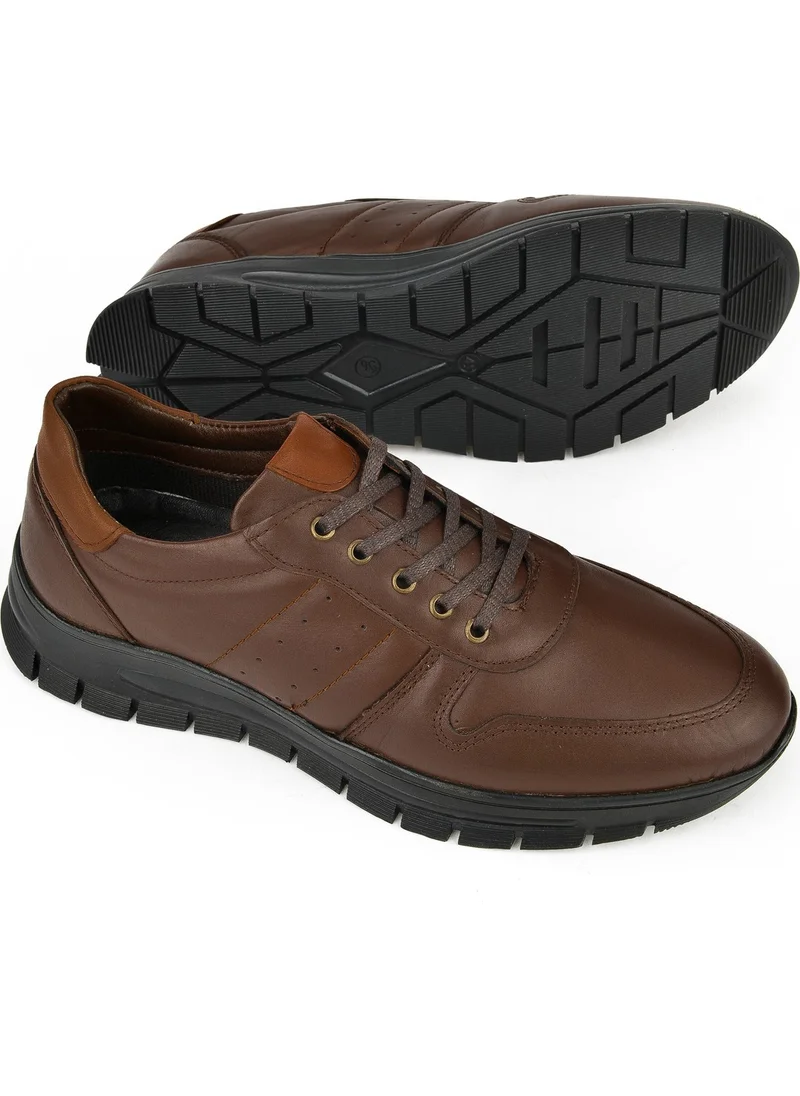زيا Men's Leather Sneaker 133423Z67 Brown