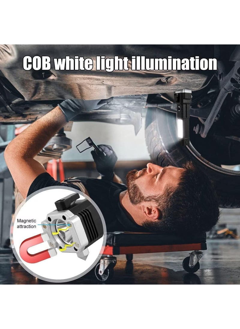 WOLTAX 3W LED Torch Light Rechargeable Flashlight with Long Distance Beam Car Rescue Features Including Hammer Window Glass Breaker and Seat Belt Cutter  - Image 5