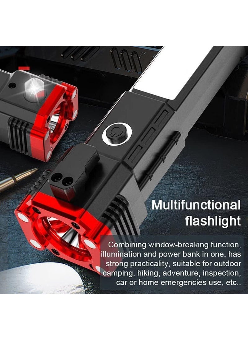WOLTAX 3W LED Torch Light Rechargeable Flashlight with Long Distance Beam Car Rescue Features Including Hammer Window Glass Breaker and Seat Belt Cutter  - Image 3