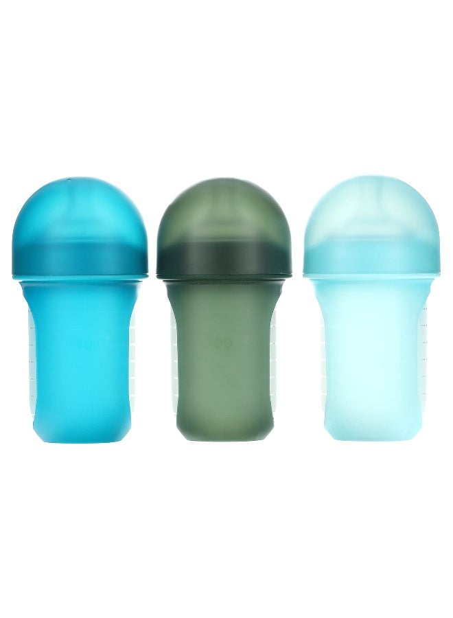 BOON Boon, Nursh, Silicone Pouch Bottle, 3m+, Medium, 3 Bottles, 8 oz (236 ml) Each - Image 4