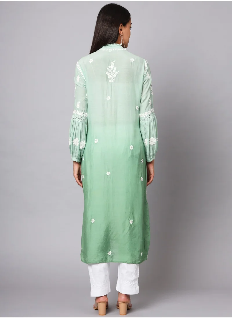 Alaya Women Hand Embroidered Chikankari Cotton Kurta-AL3888