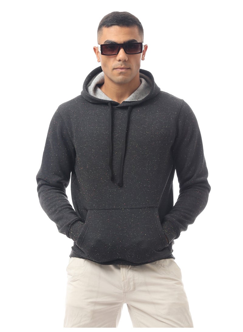 RAVIN - Black Patterned Slip On Comfy Sweat Shirt - Image 1