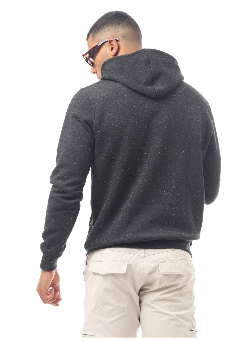 RAVIN - Black Patterned Slip On Comfy Sweat Shirt - Image 1