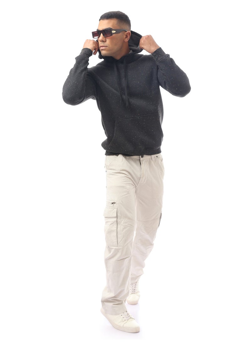 RAVIN - Black Patterned Slip On Comfy Sweat Shirt - Image 1