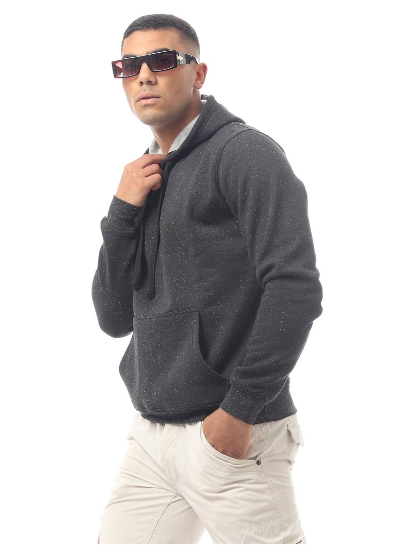 RAVIN - Black Patterned Slip On Comfy Sweat Shirt - Image 1