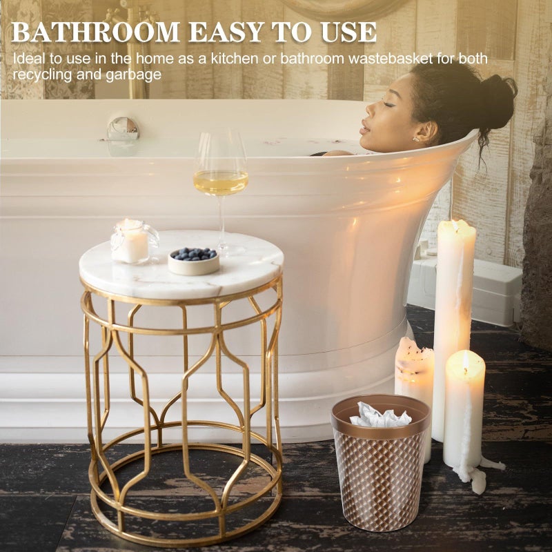 Medium Size Plastic Trash Bin With Press Ring For Office Kitchen Bathroom And Hotel - Image 5