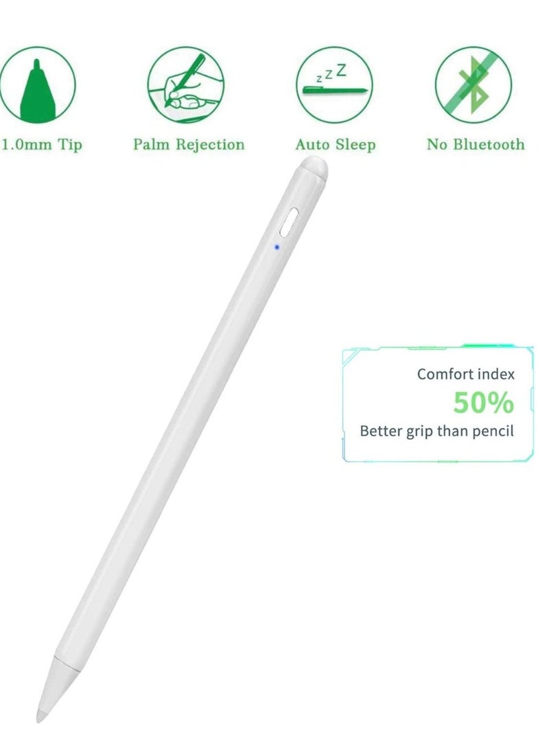 iPad Pen for Apple iPad Pro/Air/Mini Pencil,1.5mm Palm Rejection Active Stylus for 2018-2022 iPad Pro 11/12.9 ,iPad Air 5th/4th/3rd,iPad 9/8/7/6th iPad Mini 6th/5th for Precise Writing Drawing White - Image 3