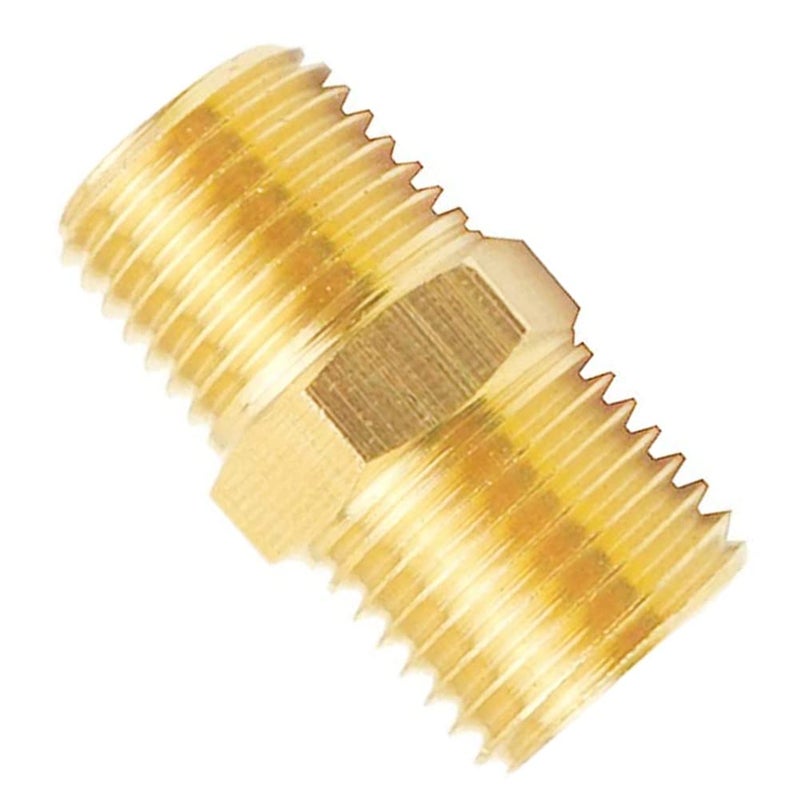 Joywayus 1/2" NPT Male Thread x 1/2" G Male Thread Brass Hex Nipple Fitting Connector Pipe Adapterï¼ˆ1.125" Lengthï¼‰