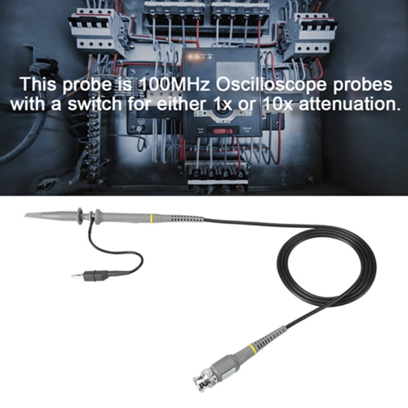 2pcs BNC Oscilloscope Probe Kit 100Mhz 1X 10X Switchable Test Cable with Clips - Image 3