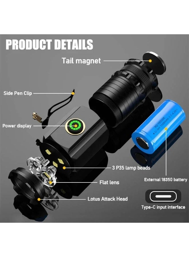 Mini Magnetic Aluminum Alloy Flashlight, Strong Light, Portable, Multi-function Clip, Charging Cap, Small, New, 3 - Image 5