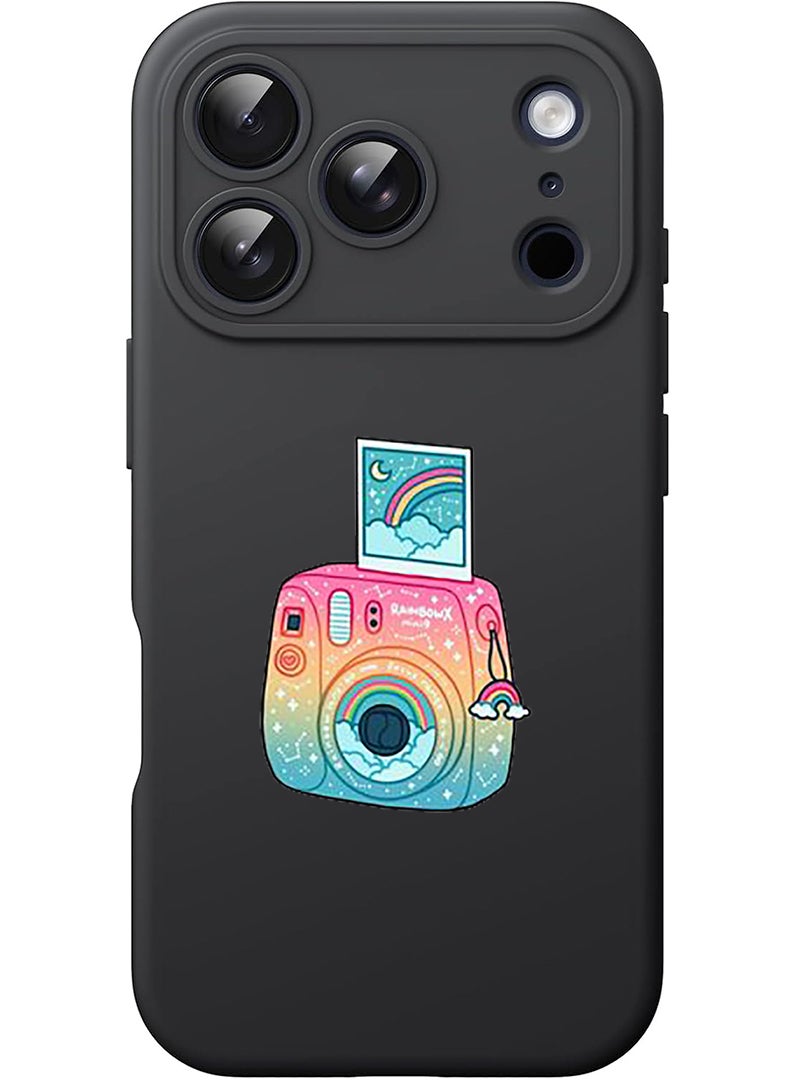 Theodor Protective Slim Fit Case Liquid Silicone Cover with Full Body Protection Anti-Scratch Shockproof Case For Apple iPhone 17 Pro (Black) Polaroid - Image 1