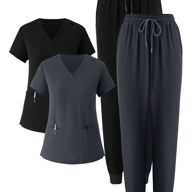 4Pcs Women'S Workwear Set - Stretchy And Breathable Uniform - Image 1