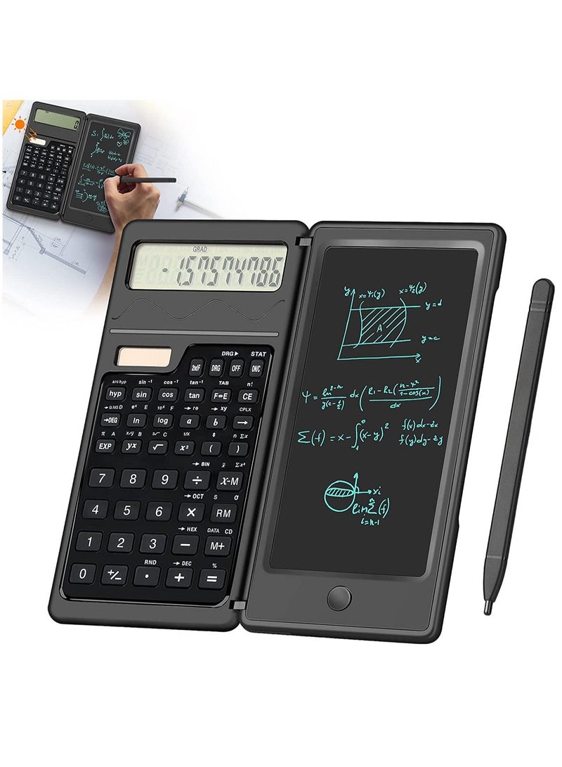 Scientific Calculator 10 Digit LCD Desktop Solar Foldable Calculator with Writing Tablet and Battery School and College Offices - Image 1