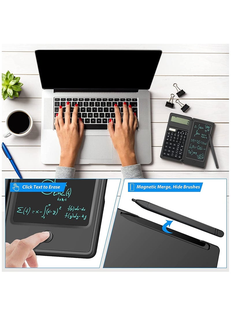 Scientific Calculator 10 Digit LCD Desktop Solar Foldable Calculator with Writing Tablet and Battery School and College Offices - Image 4