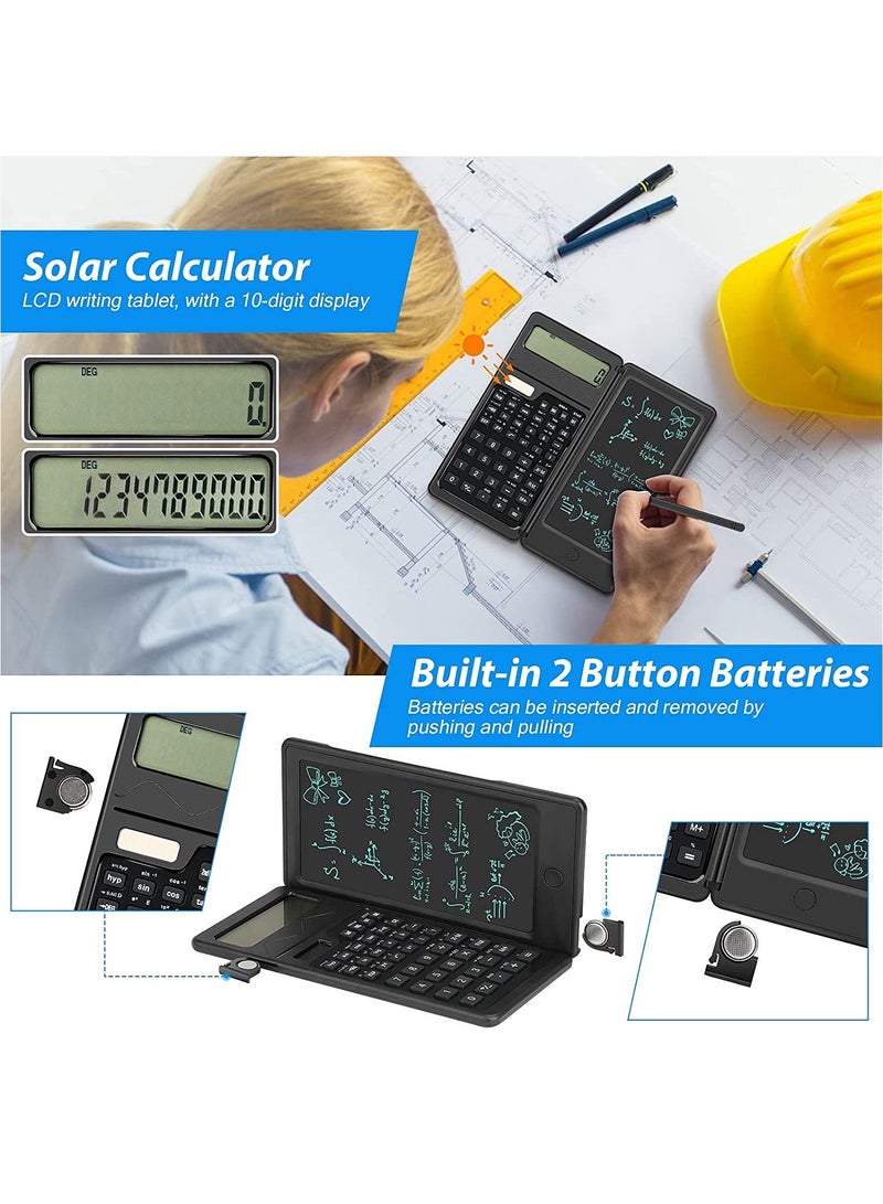 Scientific Calculator 10 Digit LCD Desktop Solar Foldable Calculator with Writing Tablet and Battery School and College Offices - Image 3