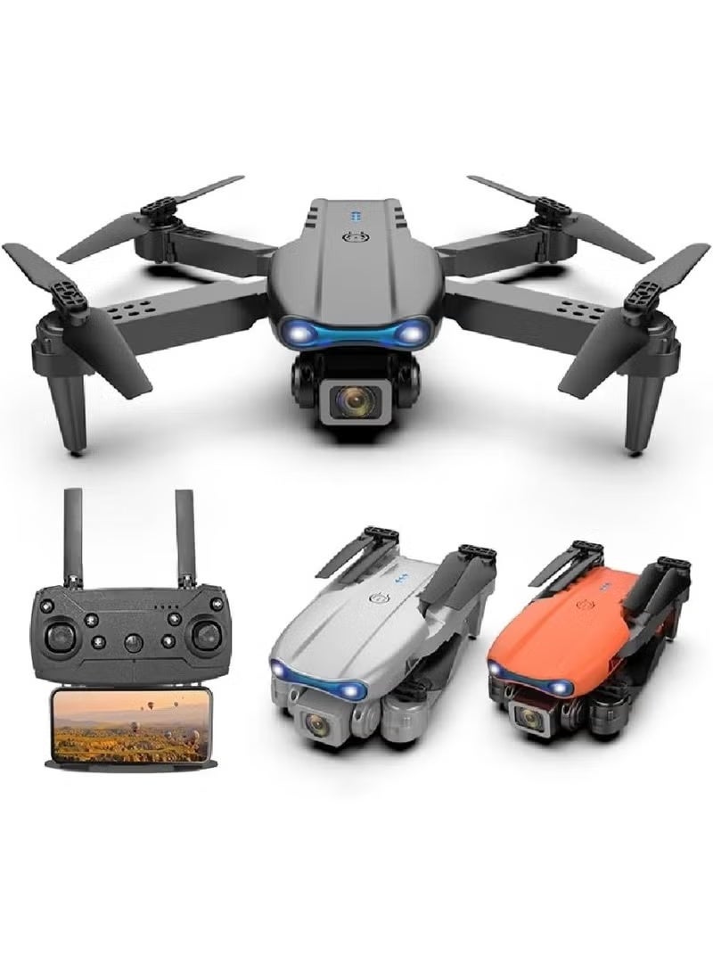 E99 Foldable Drone with HD Camera WiFi FPV Quadcopter Altitude Hold One Key Takeoff Landing Portable RC Drone with Gesture Photo Mode Headless Mode Long Flight Time for Beginners and Hobby Flying