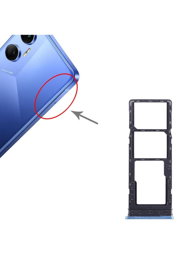 erorex For Tecno Pova Neo SIM Card Tray + SIM Card Tray + Micro SD Card Tray (Blue) - Image 4