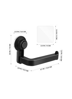 SYOSI Bathroom Wall-mounted Tissue Holder, Paper Towel Rack Suction Cup Toilet Paper Holder, ABS Paper Roll Holder Tissue Organizer for Home (Black)  - Image 5