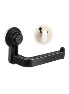 SYOSI Bathroom Wall-mounted Tissue Holder, Paper Towel Rack Suction Cup Toilet Paper Holder, ABS Paper Roll Holder Tissue Organizer for Home (Black)  - Image 1