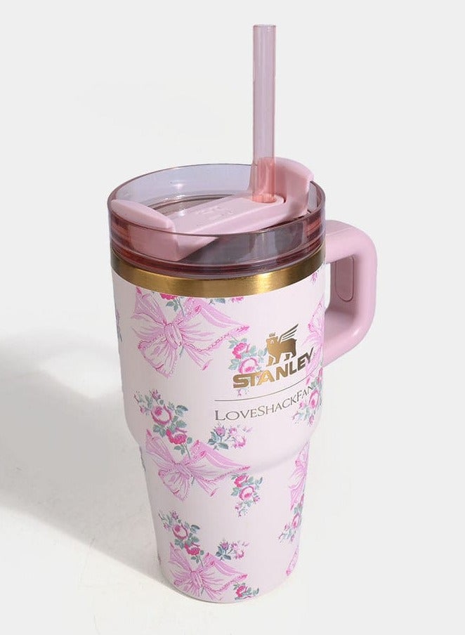 ستانلي كوب Quencher H2.0 Flow State المصنوع من الفولاذ المقاوم للصدأ والمعزول بالتفريغ مع غطاء وقشة للماء والشاي المثلج أو القهوة والعصائر وغيرها، سعة 20 أونصة - Image 3