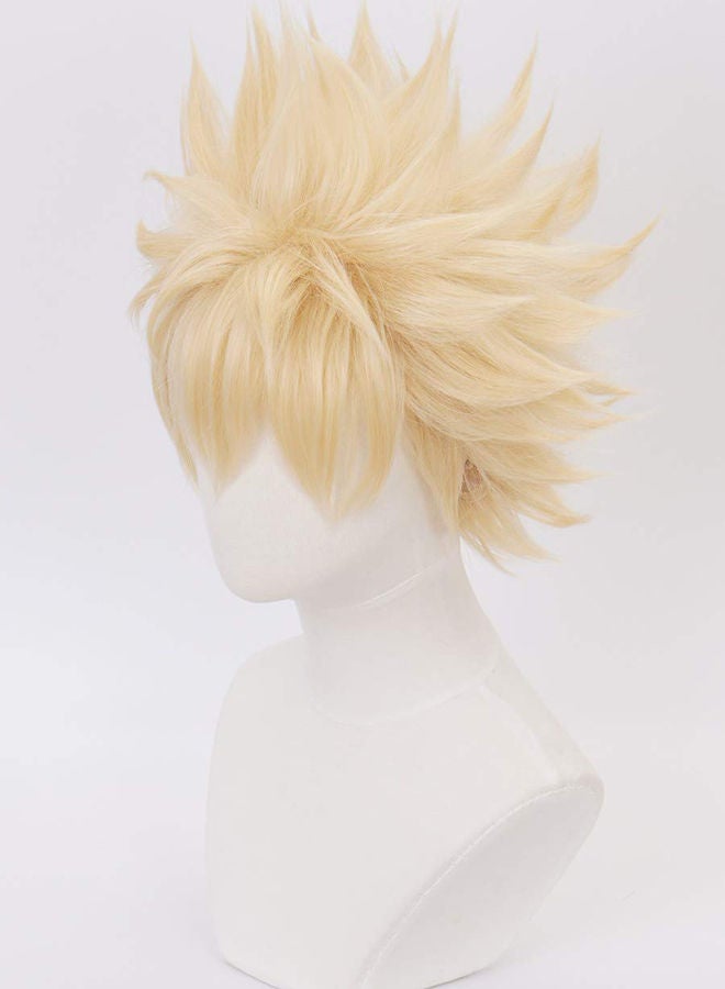 NIBEMINENT Synthetic Short Anime Bakugou Cosplay Wigs Blonde 50cm - Image 3