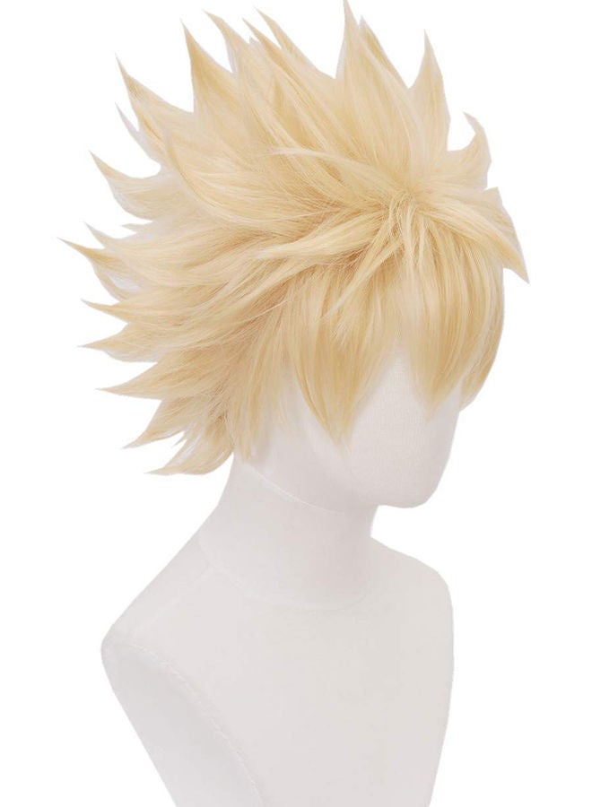 NIBEMINENT Synthetic Short Anime Bakugou Cosplay Wigs Blonde 50cm - Image 2