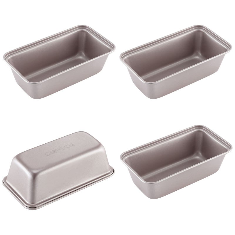 CHEFMADE Mini Loaf Pan Set 55Inch 4Pcs NonStick Rectangle Bread and Cake Bakeware for Oven and Instant Pot Baking Champagne Gold - Image 2