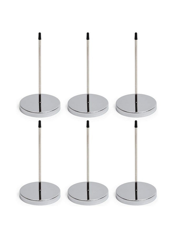 يوفال حامل إيصالات، 6 قطع من أدوات طعن التذاكر من الفولاذ المقاوم للصدأ، عمود فحص إيصالات مدبب لمكتب المطعم والمطبخ، أسود وفضي، 2.75 × 5.5 بوصة - Image 1