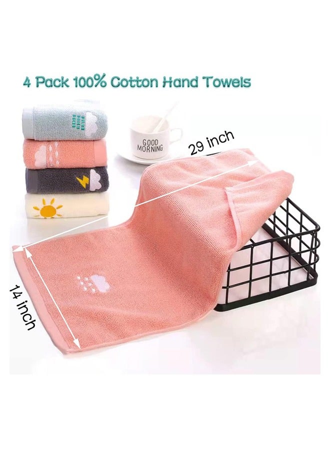 4 أكياس من مناشف اليد القطنية، لينة للغاية وممتصة للاستحمام، اليدين، الوجه، الجيم وسبا، سيزي 74*34 سم - Image 5