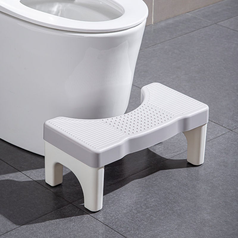 Generic Home Toilet Squatting Aid Anti-Slip Stool Grey 