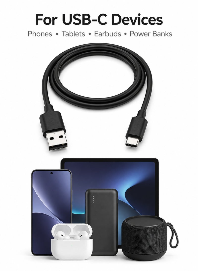 MaxGuard USB-A to USB-C Charging Cable | Type-C Fast Charging & Data Sync Cable for Smartphones, Tablets, Power Banks, Earbuds & USB-C Devices - Image 5