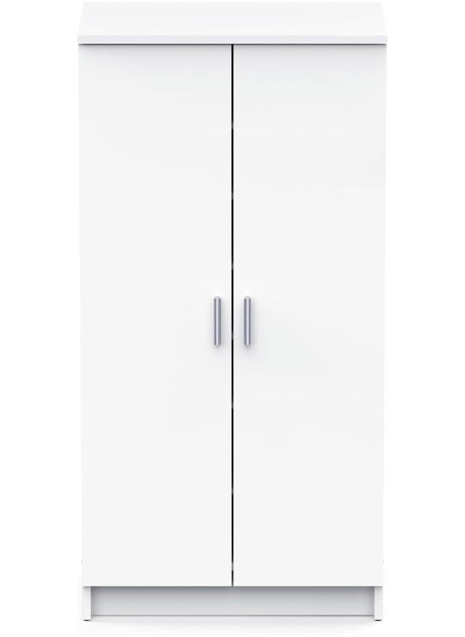 White Wooden Shoe Cabinet – Multi-Purpose Storage Cupboard for Hallway, Bedroom, or Entryway.