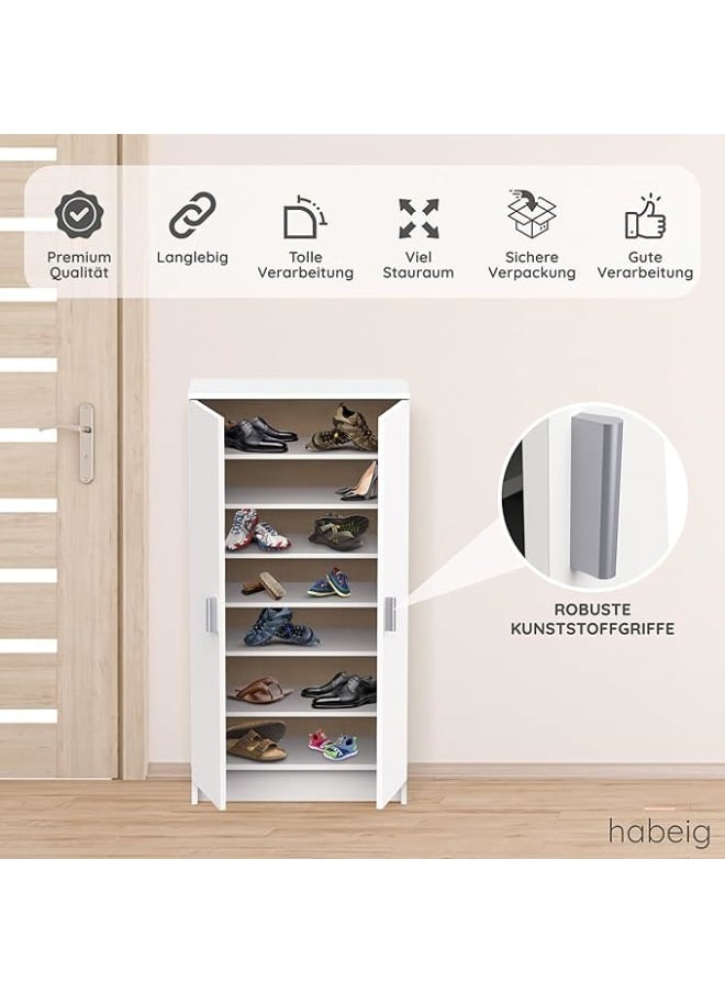 MODERN HOME White Wooden Shoe Cabinet – Multi-Purpose Storage Cupboard for Hallway, Bedroom, or Entryway.  - Image 3