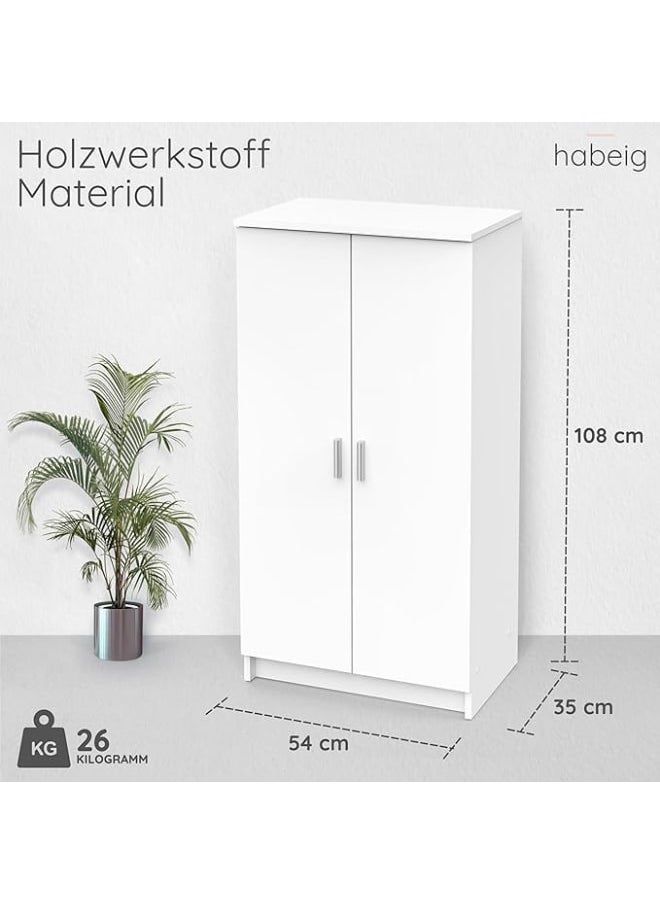MODERN HOME White Wooden Shoe Cabinet – Multi-Purpose Storage Cupboard for Hallway, Bedroom, or Entryway.  - Image 2