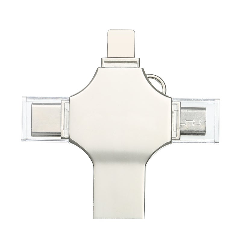 USB Flash Drive Silver Zinc Alloy: USB3.0 Fast Read-Write Speed - Shockproof Wear-Resistant Portable U Disk for PC Laptop OTG Supported Type-C Micro USB iOS Devices - Image 4