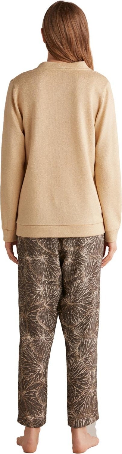 Penye Mood Women's Comfortlux Triple Beige Pajama Set 9526  - Image 4