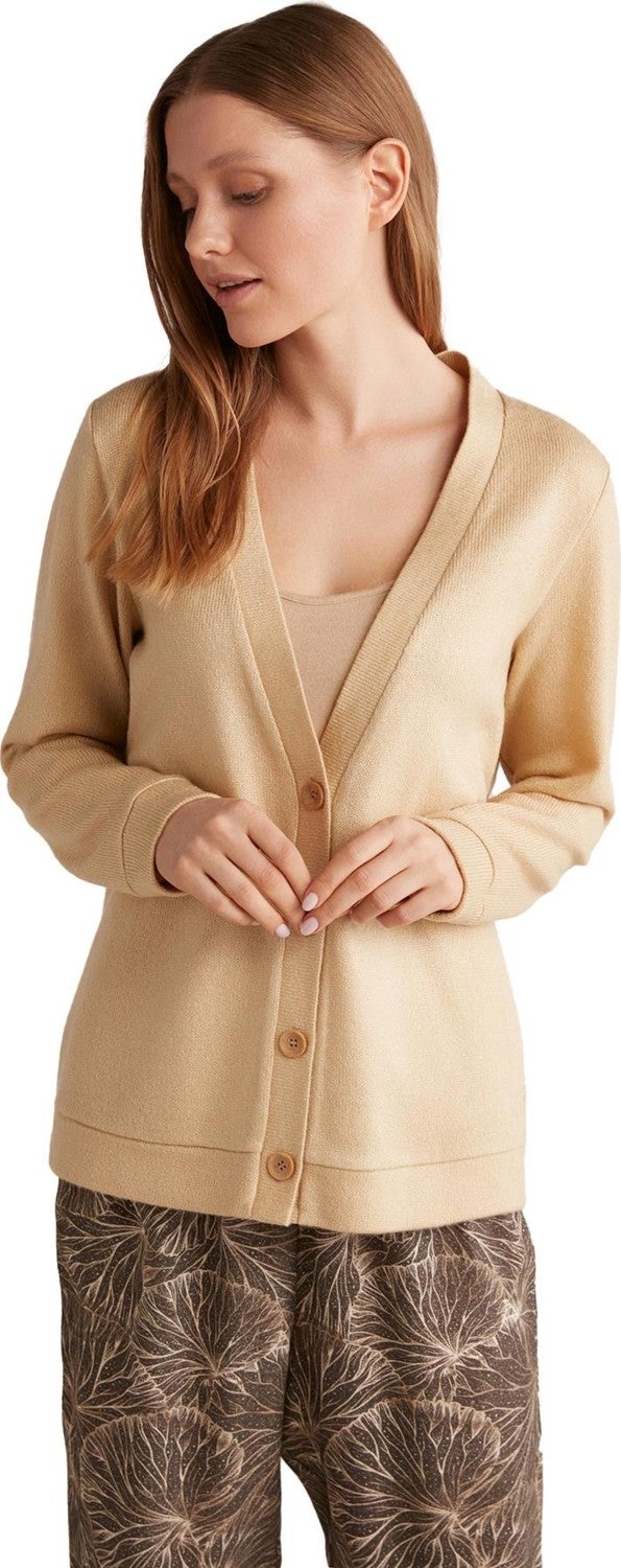 Penye Mood Women's Comfortlux Triple Beige Pajama Set 9526  - Image 2