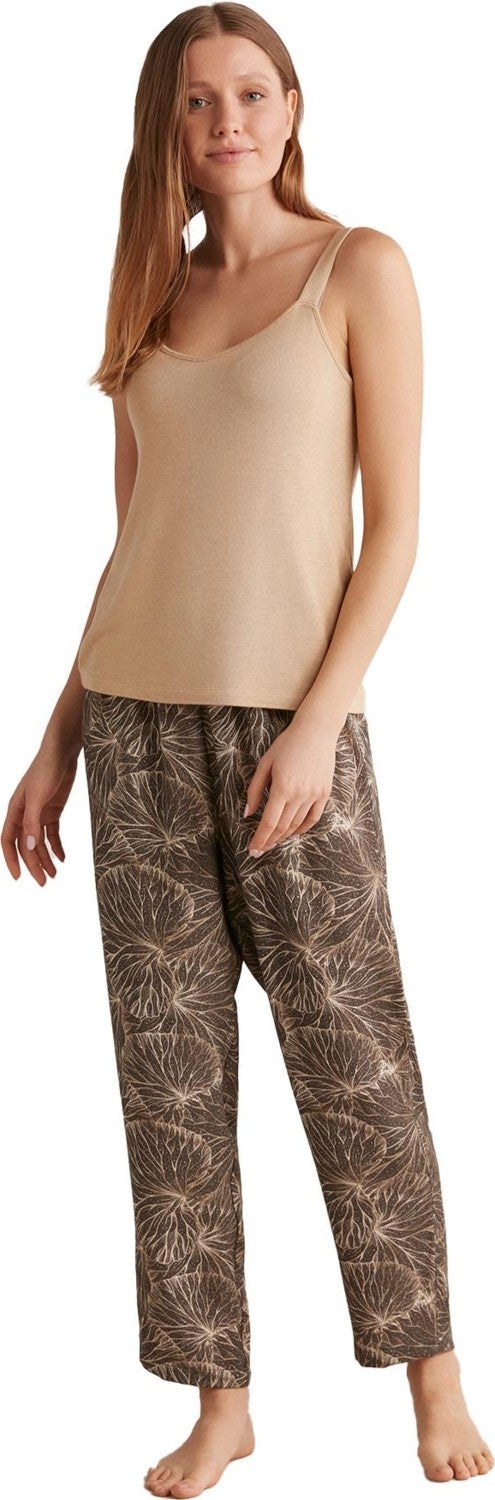 Penye Mood Women's Comfortlux Triple Beige Pajama Set 9526  - Image 5