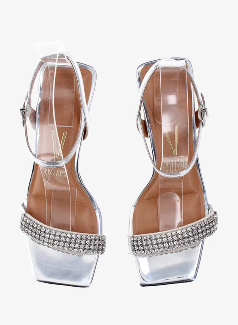 VIZZANO Silver Heels Sandal for Women – Stylish Ladies Heel Sandals & Sling Back Heels for Girls for Women | Best Price UAE