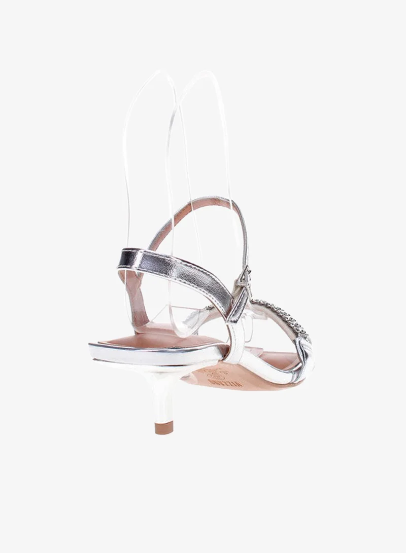 VIZZANO Silver Heels Sandal for Women – Stylish Ladies Heel Sandals & Sling Back Heels for Girls for Women | Best Price UAE